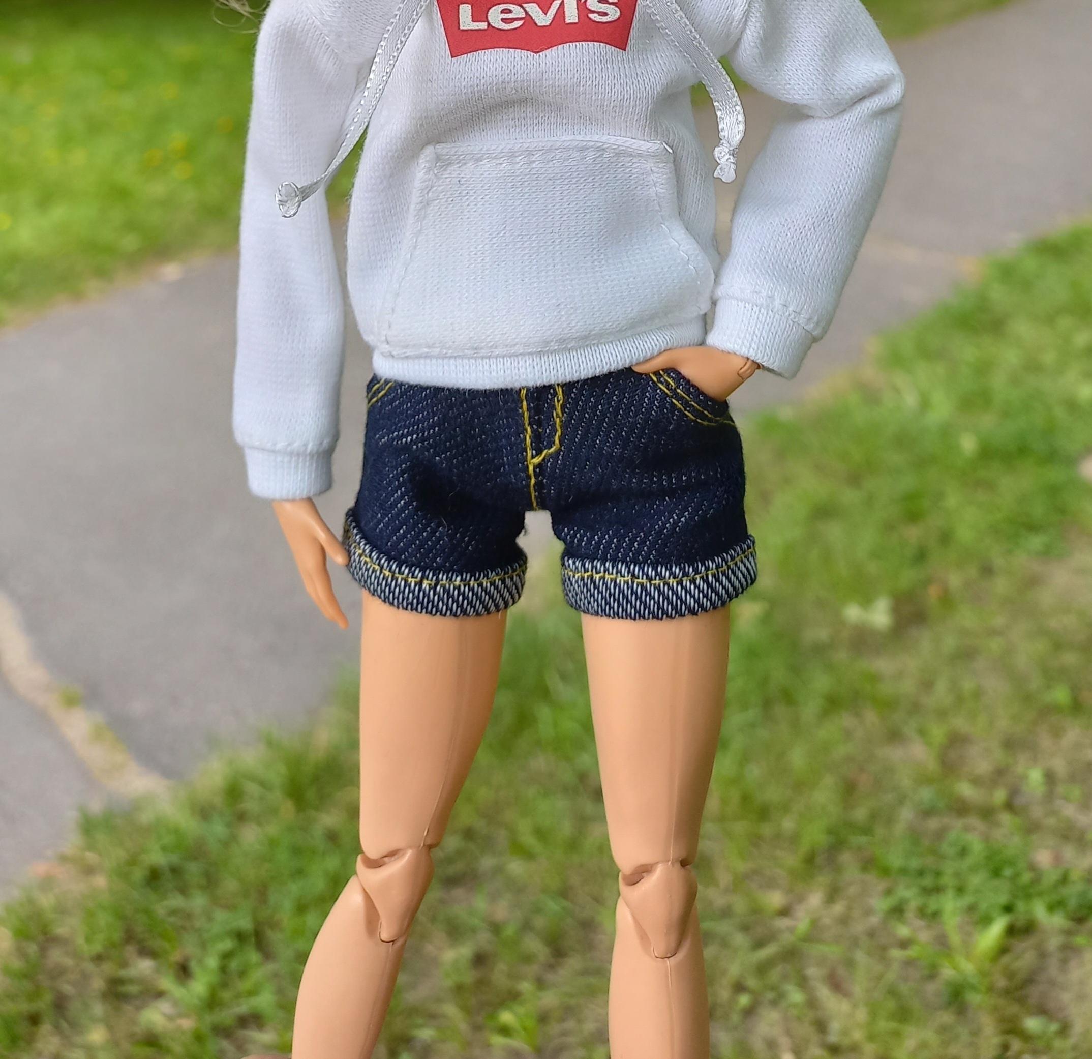 Oblečky pro panenky | Kraťasy Džínové různé barvy pro Barbie
