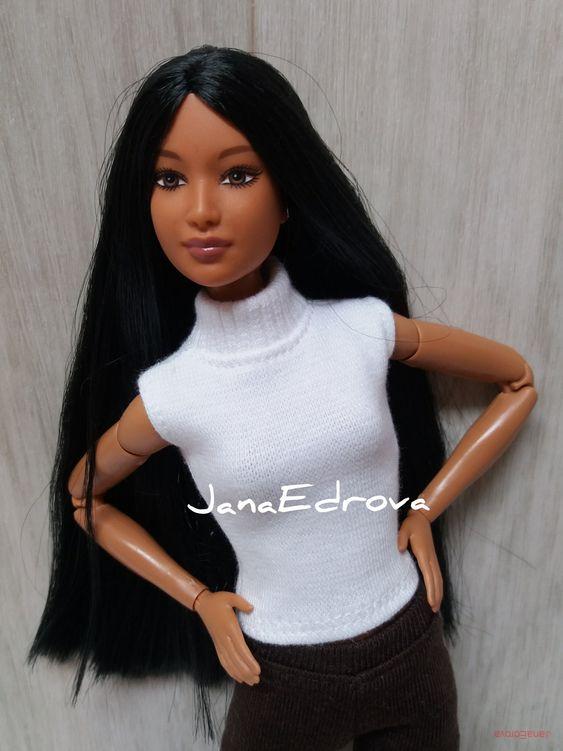 Oblečky pro panenky | Rolák Upletový bez rukávů pro Barbie