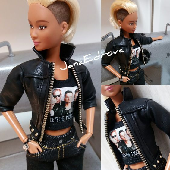 Oblečky pro panenky | Křivák koženková bunda pro Barbie